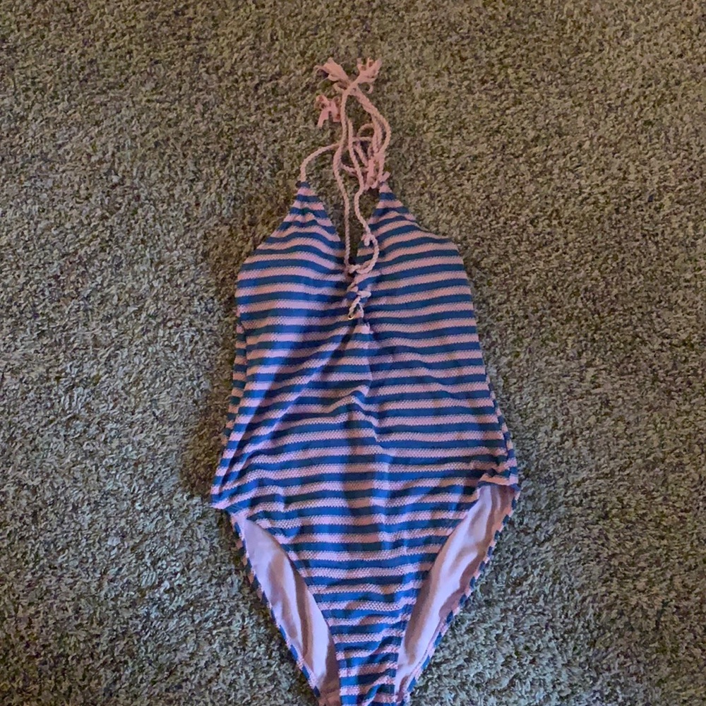 Striped one piece swimming suit- never worn!!!